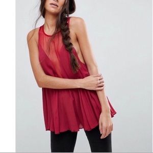 Free People Intimately Red Marble Cami